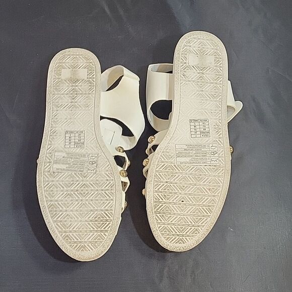 FOREVER 21 WOMEN"S SLINGBACK ANKLE STRAP ADJUSTABLE BUCKLE STUDDED SANDAL - Picture 11 of 12